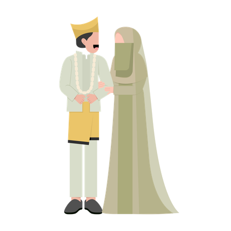 Islamisches Paar heiratet  Illustration