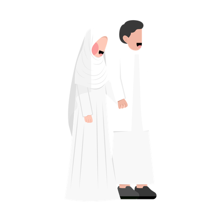 Islamisches Paar macht Nikah  Illustration