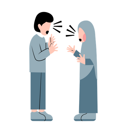 Islamisches Paar streitet  Illustration