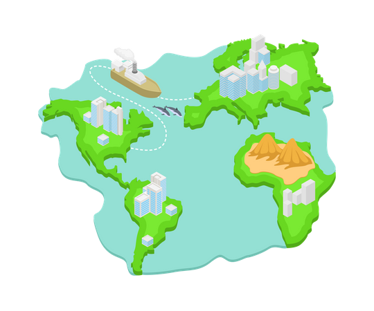 Island map  Illustration