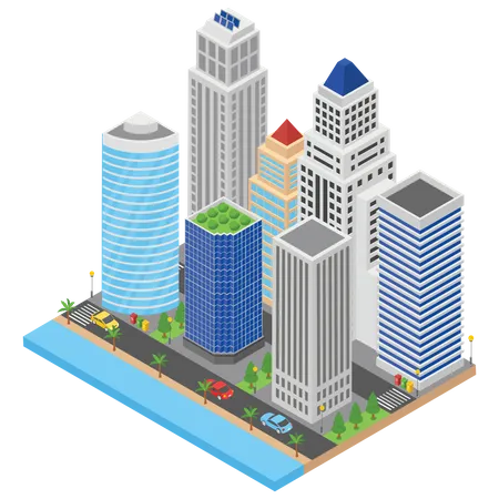 Isometric city  Illustration