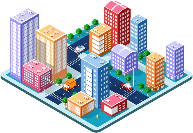 Isometric city  Illustration