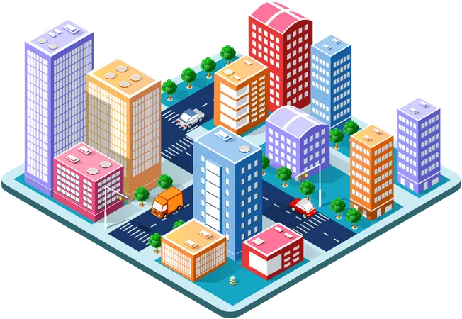 Isometric city  Illustration