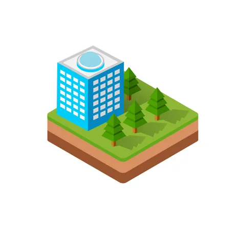 Isometric Houses Town Houses Skyscrapers And Streets Made In Perspective Projection For Design Sites Business Portals And Real Estate Agencies Illustration