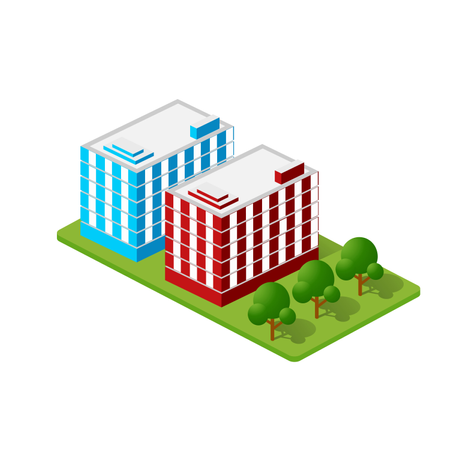 Isometric Houses  Illustration