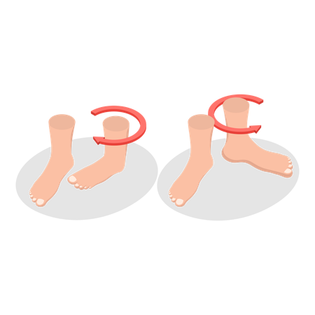 Isometrische 3D-Flachdarstellung der Muskelbewegung. Punkt 3  Illustration