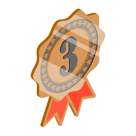 Isometrische 3D-Flachdarstellung des Gewinner-Rosetten-Sets. Punkt 1  Illustration