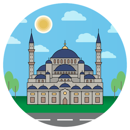 Mesquita de Istambul Capital Turquia  Ilustração