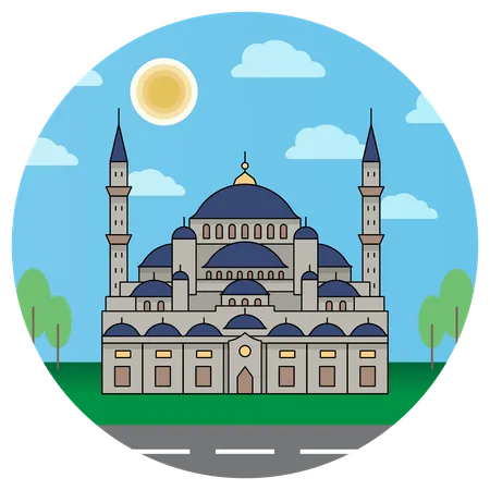 Mesquita de Istambul Capital Turquia  Ilustração