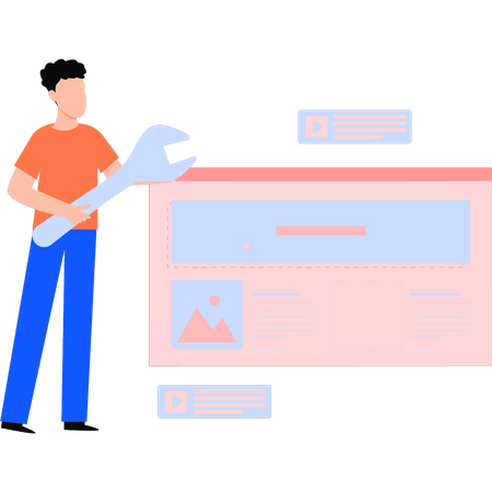 IT Professional is fixing the web page  Illustration