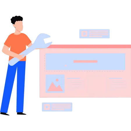 IT Professional is fixing the web page  Illustration