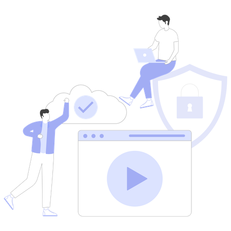 IT Security performed by team  Illustration