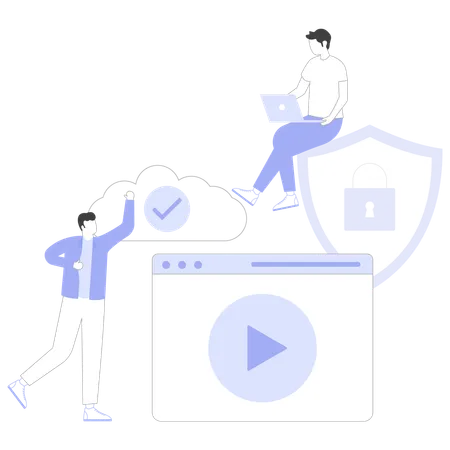 IT Security performed by team  Illustration