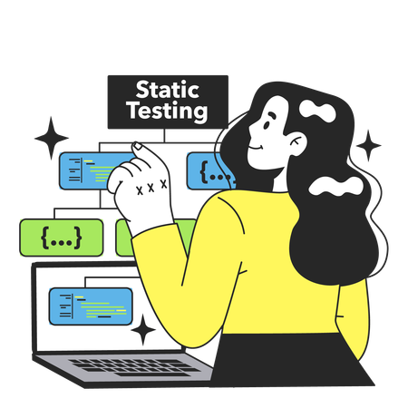 IT specialist doing Static testing  Illustration