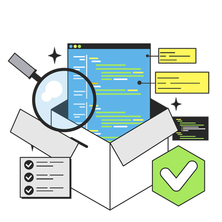 IT specialist White box testing  Illustration