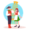 italian traditional clothes illustrations free