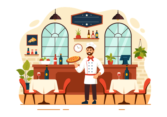 Italian Food Restaurant  Illustration