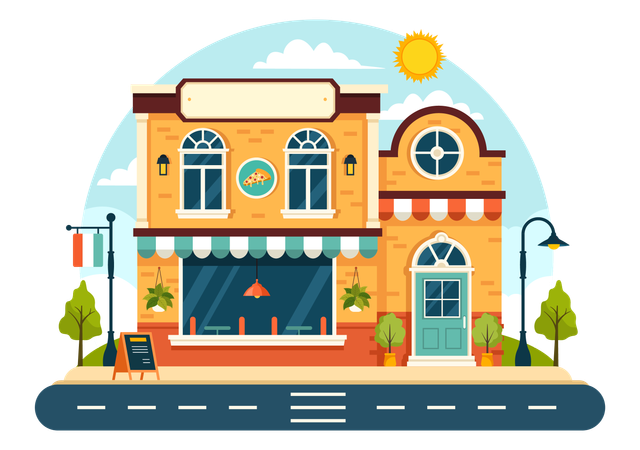 Italian Food Restaurant  Illustration