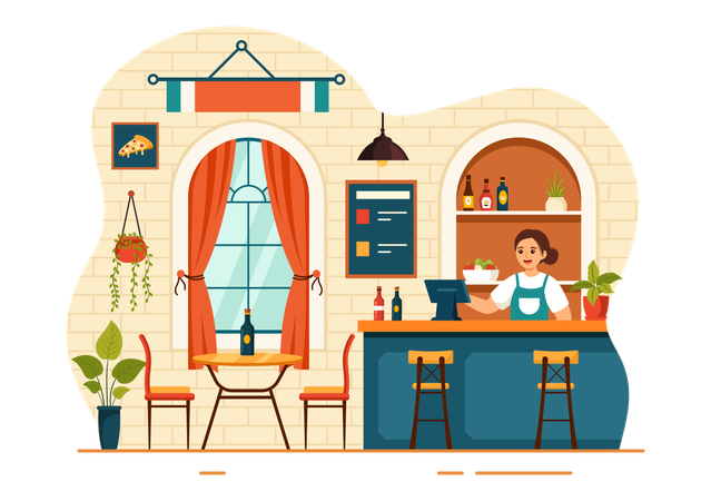 Italian Restaurant  Illustration