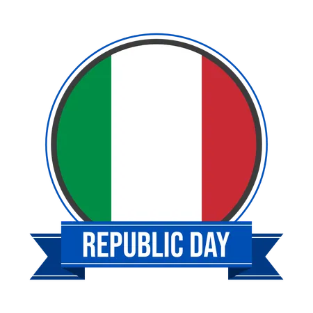 Italy Republic Day Badge Illustration
