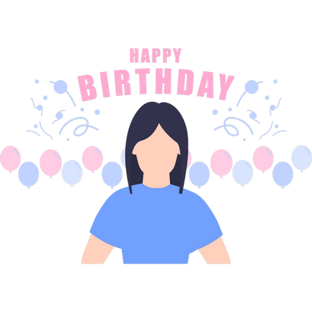 It's a girl's birthday party  Illustration