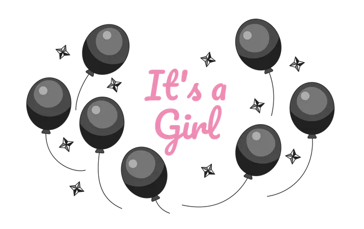 Its girl gender reveal balloons  Illustration