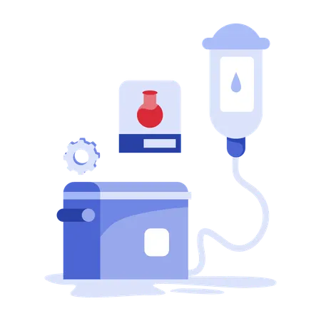 心臓モニター付き点滴バッグ  イラスト