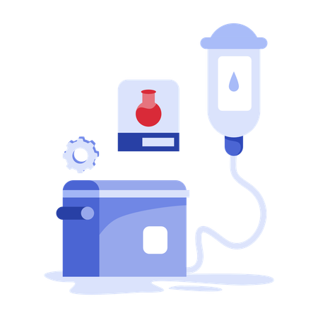 Iv bag with heart monitor  Illustration