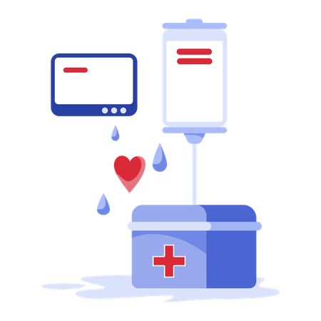 Iv bag with heart monitor  Illustration