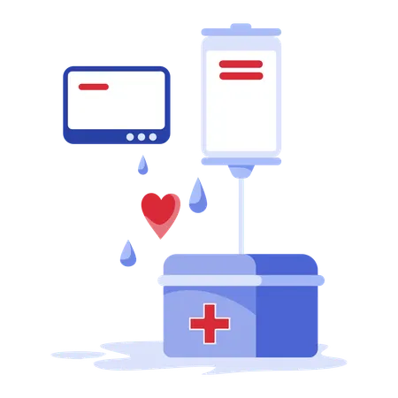 Iv bag with heart monitor  Illustration