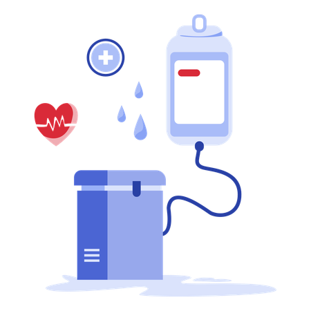 Iv bag with heart monitor  Illustration