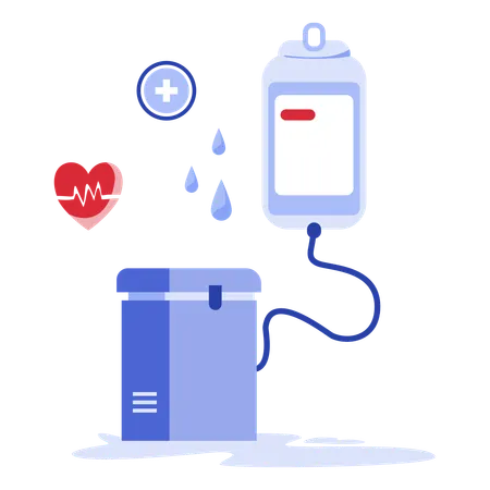 Iv bag with heart monitor  Illustration