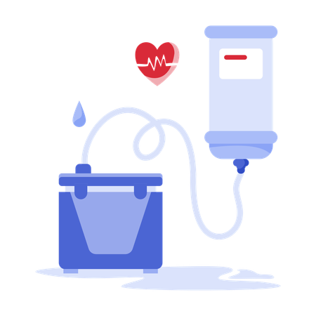 Iv bag with heart monitor  Illustration