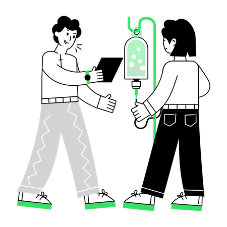 IV-Behandlung durch den Patienten  Illustration