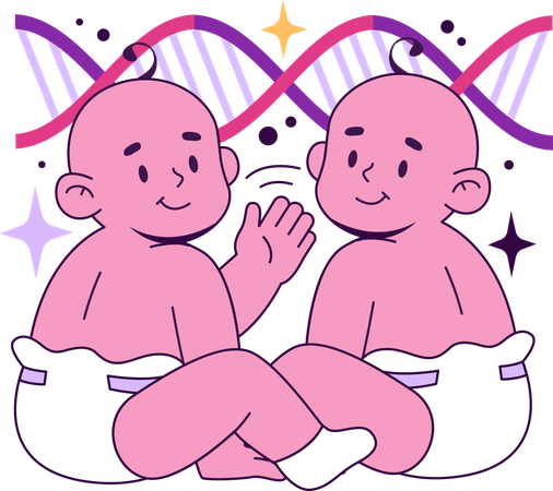 IVF twins are born together  Illustration