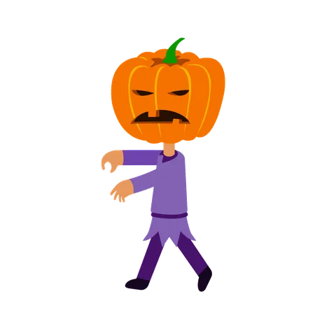 Halloween Pumpkin Vector Flat Character Illustration