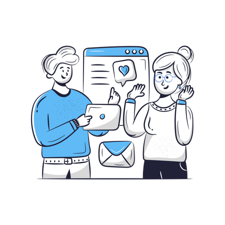 J'adore discuter sur mobile  Illustration