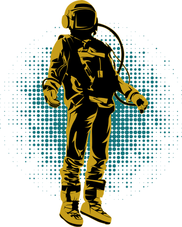 J'ai besoin de plus d'espace avec Astronaut Vintage  Illustration