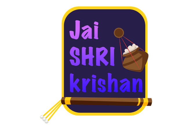 Jai Shri Krishan Banner  Illustration