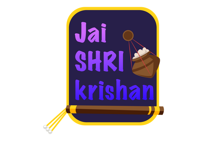 Bannière Jai Shri Krishna  Illustration