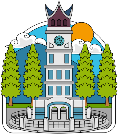 Jam gadang landmark  Illustration