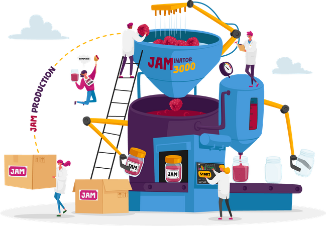 Jam manufacturing factory Illustration