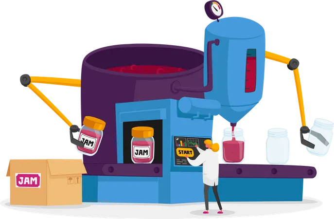 Jam manufacturing factory  Illustration