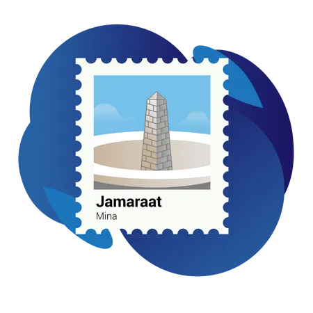 Jamaraat-Postkarte  Illustration