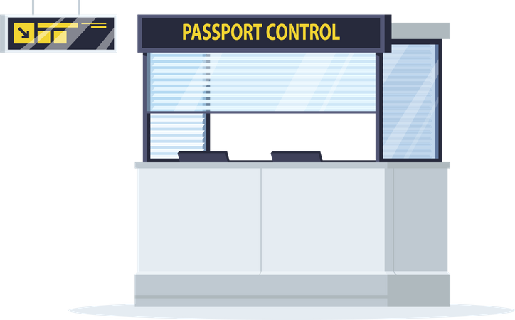 Janela de controle de passaporte  Ilustração