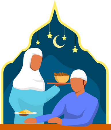 Jantar do Ramadã  Ilustração