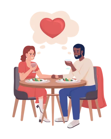 Jantar romântico  Ilustração