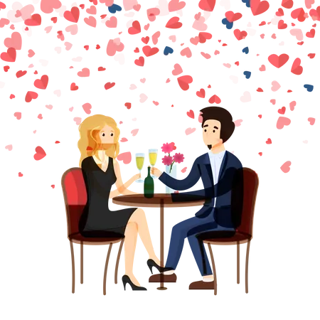 Jantar romântico  Ilustração
