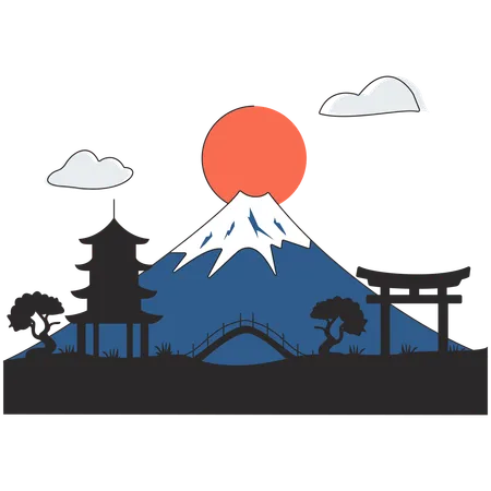 Japan - Berg Fuji  Illustration