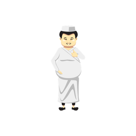 Japanese Chef showing thumbs up  Illustration